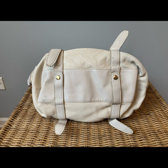 White leather slouch hobo purse - Picture 7 of 14
